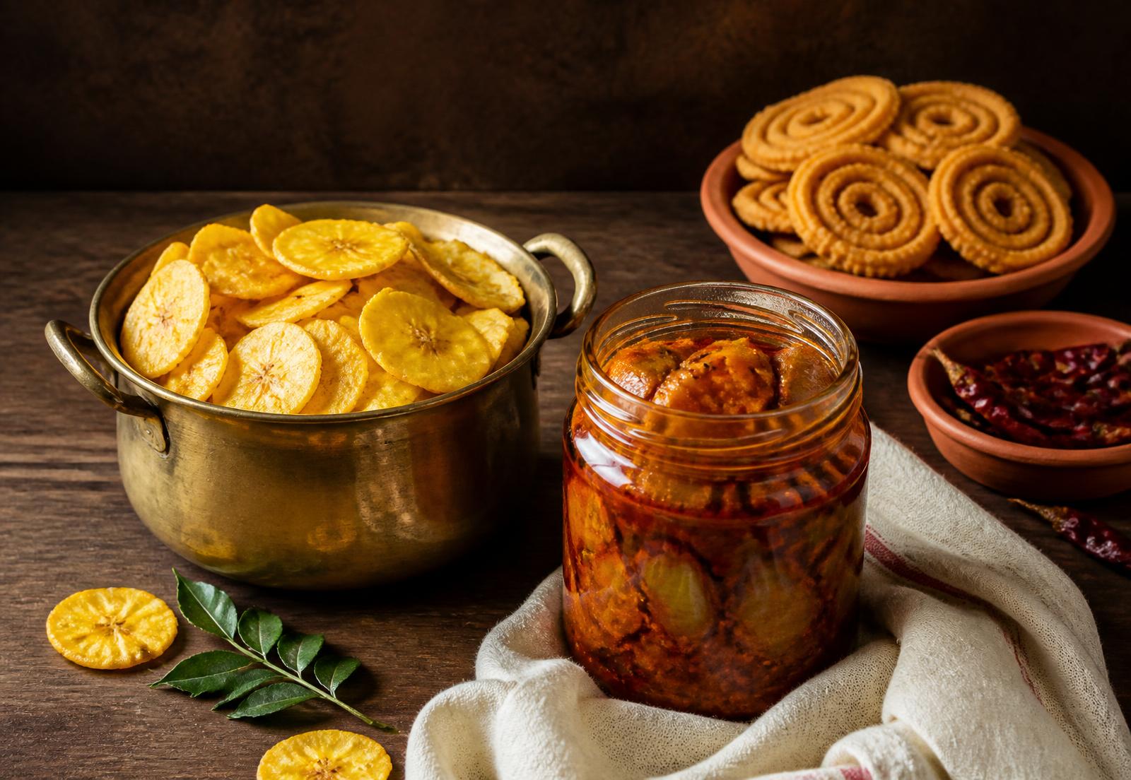 Handmade pickles, chakli and wafers from the VinDira Foods kitchen in Pune